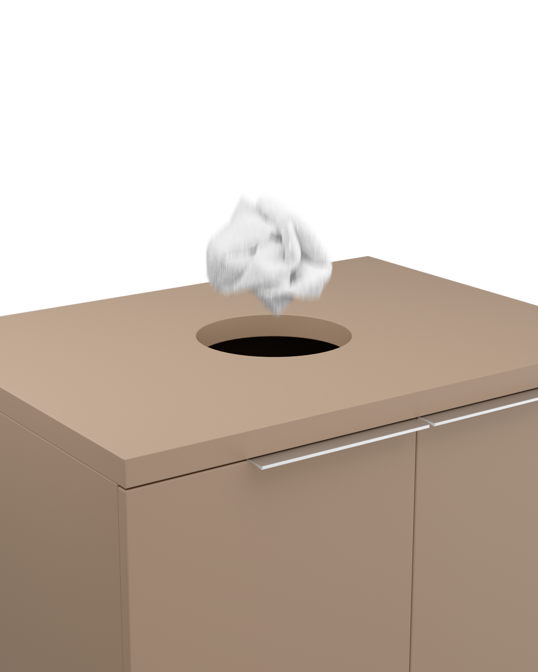 Colorbar towel basket - Washing cabinet in beige - Cappuccino